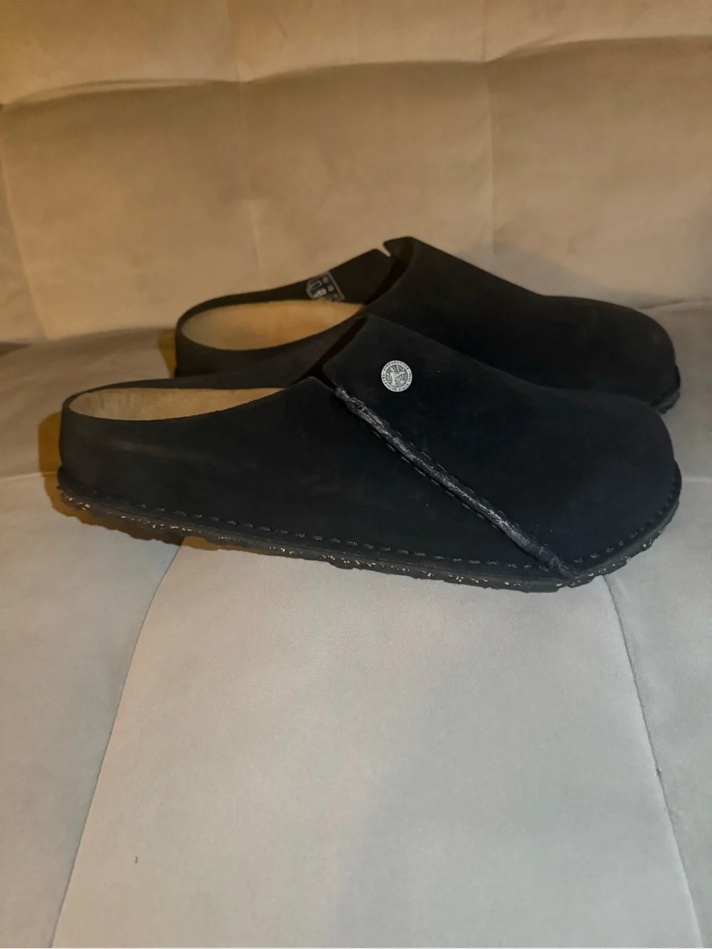 Birkenstock Men's Black Suede Slip-On Clogs